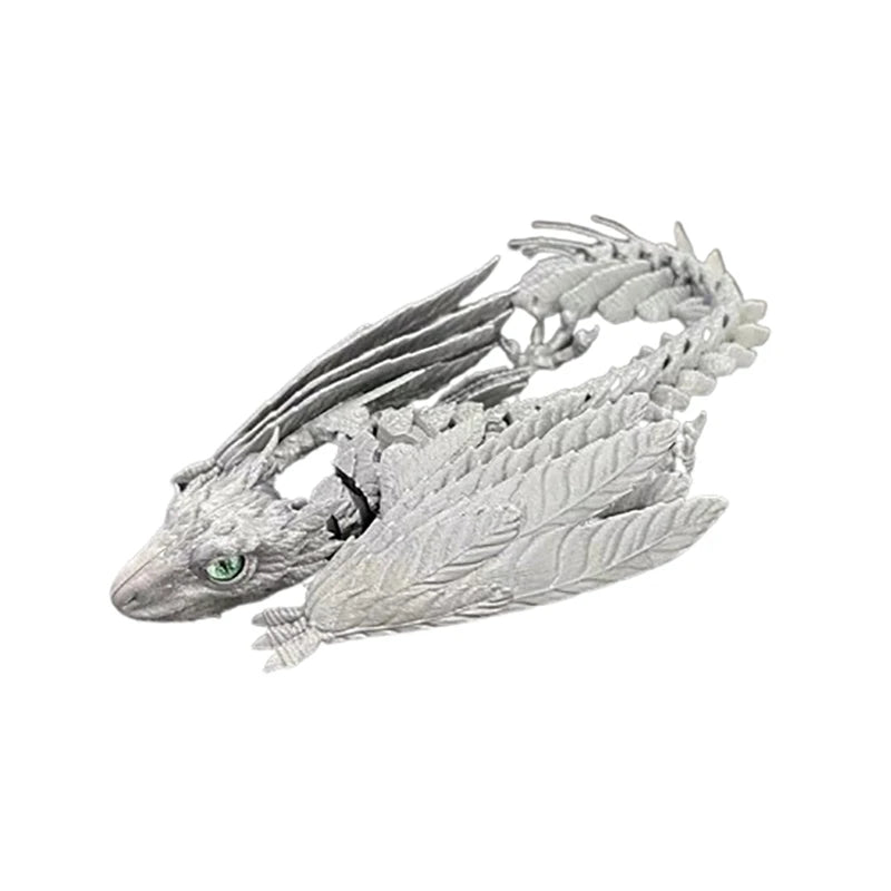 3D Printed Dragon Feathered Wyvern Dragon Articulated Fidget Dragon Home Office Decor Desktop Pet Desk Toy