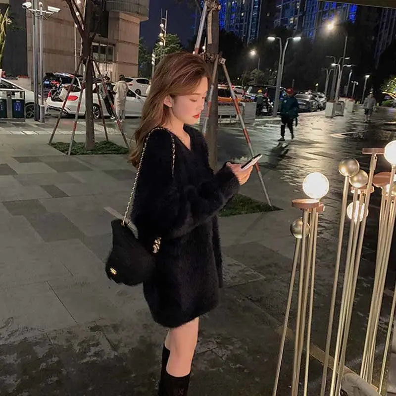 Pullovers Women Tender Loose Harajuku Chic Stylish Femme Korean Style Student Soft Elegant Aesthetic All-match Friends Casual