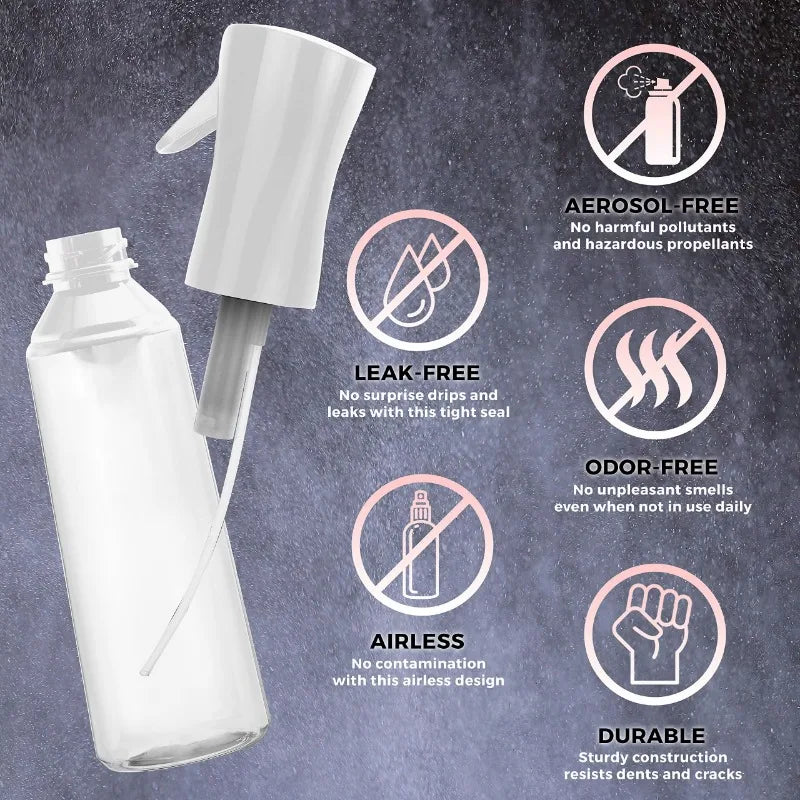 Continuous Spray Bottles Hairdressing Pressure Sprinkling Bottle Barber Beauty Salon Refillable Atomizer Container