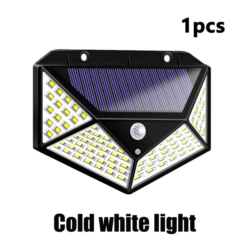 Multifunctional Solar Lamp Outdoor Garden Decoration Solar 100LED Light Waterproof Sunlight Powered Spotlight with Motion Sensor
