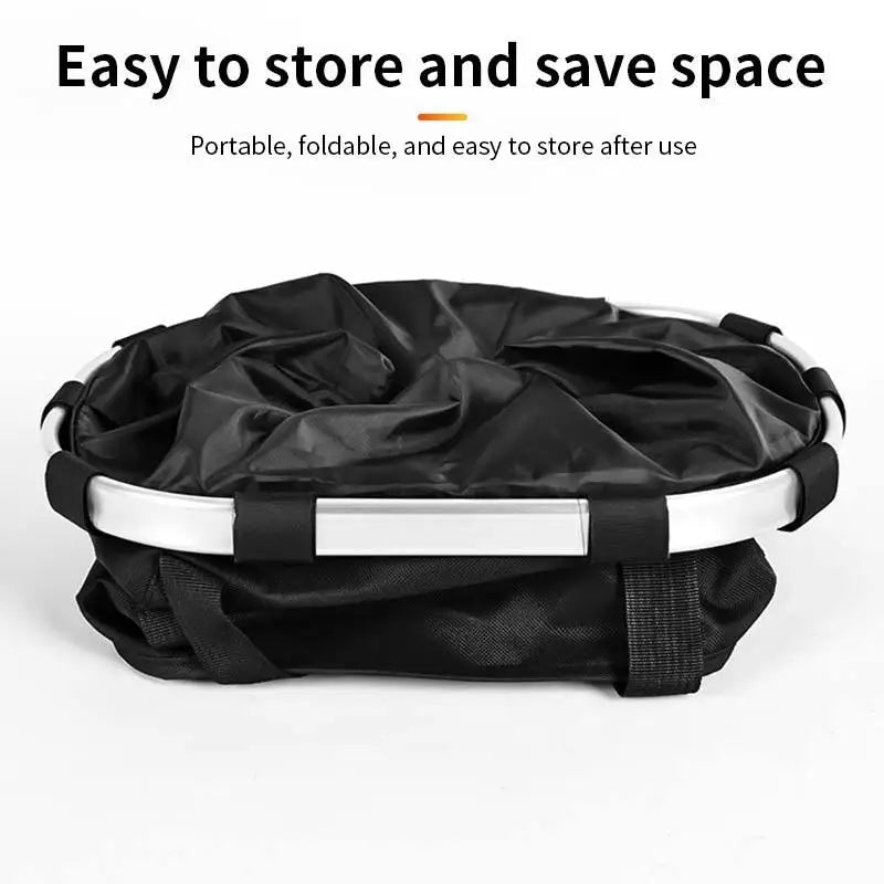 Bicycle Front Basket Bike Small Pet Dog Carry Pouch 2in1 Detachable MTB Cycling Handlebar Tube Hanging Fold Baggage Bag 5KG Load