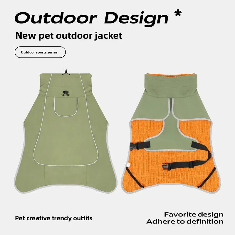 Dogs Clothes Pet Waterproof Raincoat Outdoor Sunny And Rainy Two Use Pet Clothing Medium And Large Dogs Raincoat