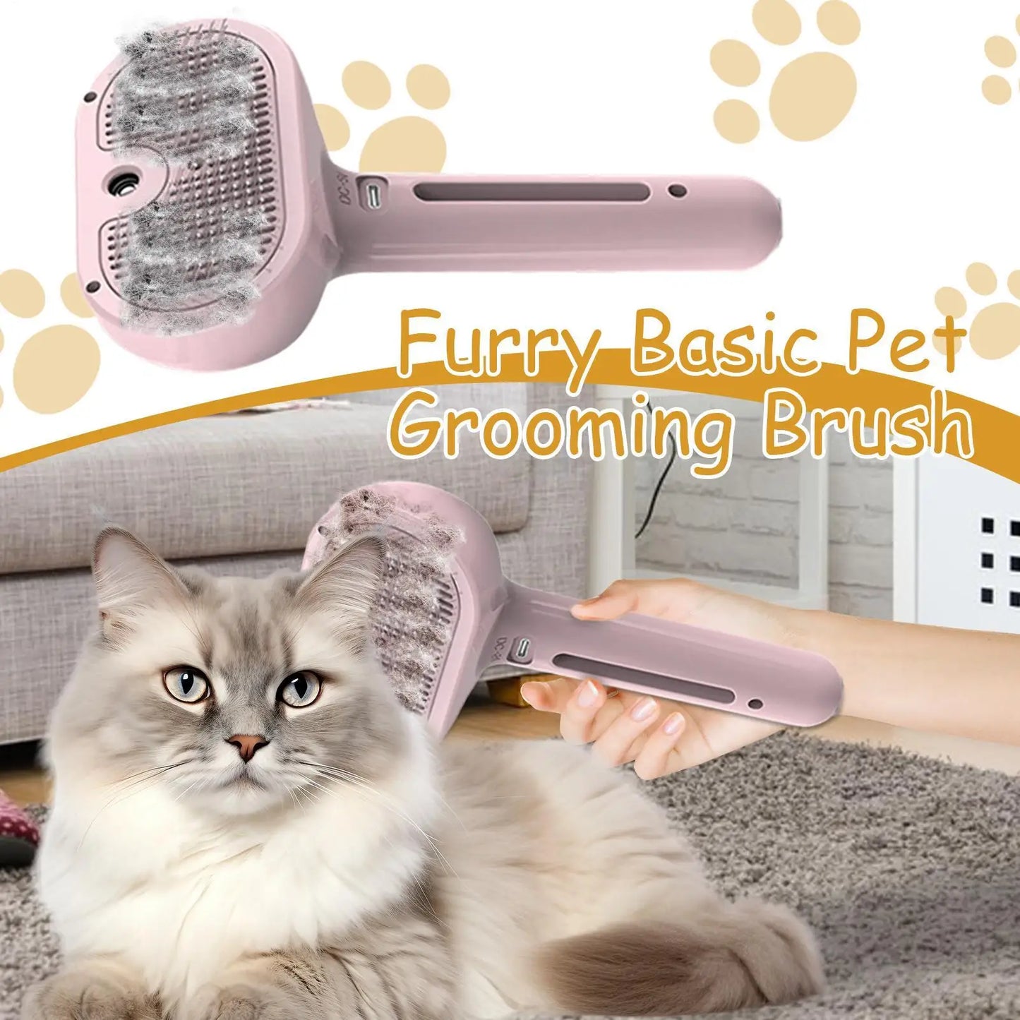Dog Brush for Grooming Portable Pet Hair Removal Comb Electric Pet Spray Grooming Comb Cleaning Steam Brush Pet Supplies