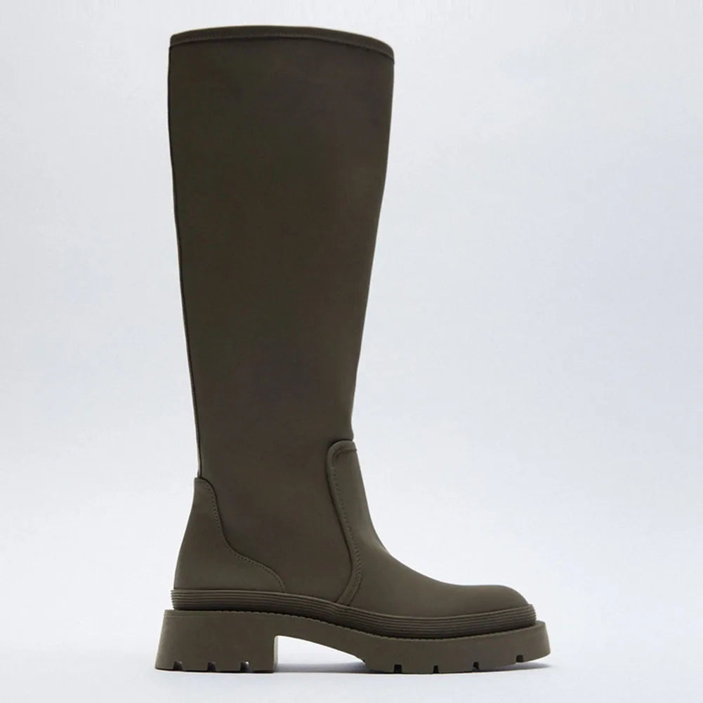 Boots Woman Winter 2022 Platform Thigh High Boots Women   Square Toe Chunky Party Knee High Wedge Long Woman Boots