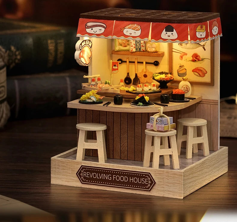 Mini Miniature Doll House DIY Small House Kit With Furniture Cover Making Room Toys Home Bedroom Decorations  Wooden DollHouse