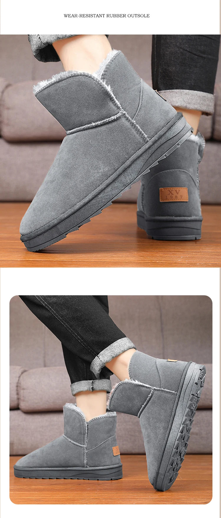 New winter fashion: thick-soled snow boots, men's and women's thickened warm cotton shoes, and casual women's boots