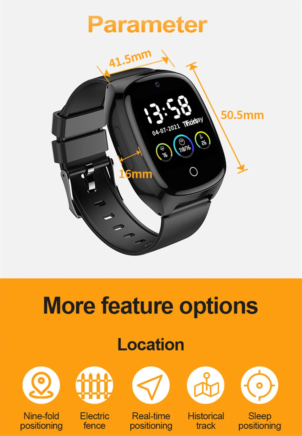 Smart Watch For Old People Elderly Smart Watch For Seniors Health Fall Detection Watch 4G Sim Card SOS Emergency Calls GPS GK8