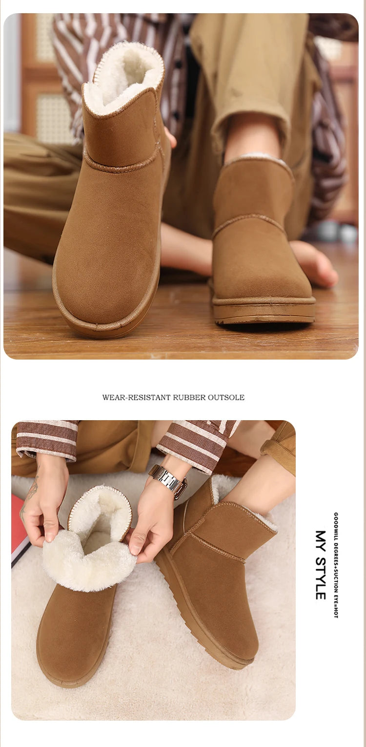 New winter fashion: thick-soled snow boots, men's and women's thickened warm cotton shoes, and casual women's boots