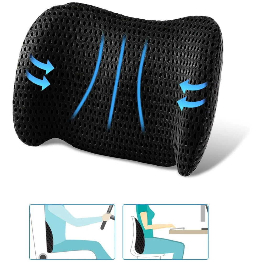 1Pcs Lumbar Support Pillow - Memory Foam Lumbar Support Pillow for Lower Back Pain Relief for Car Seats, Office Chairs, Sofas