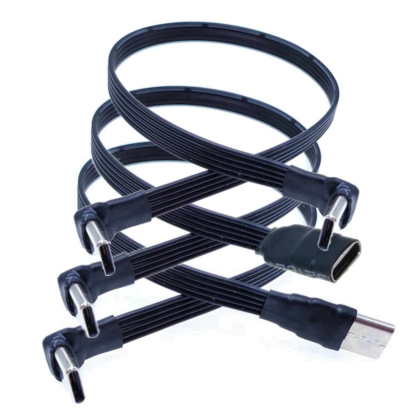 5CM 10CM 20CM 30CM 50CM 100CM USB 2.0 Type C to Type C Extension Cable 90° Adapter FPC FPV Band Flat USB C Cable 3A 5CM-100CM