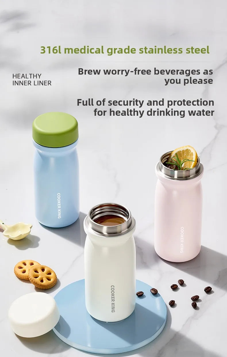 COOKER KING Leakproof Thermos for Travel Commuting Office Use Keep Your Beverages at Desired Temperature Stainless Stee