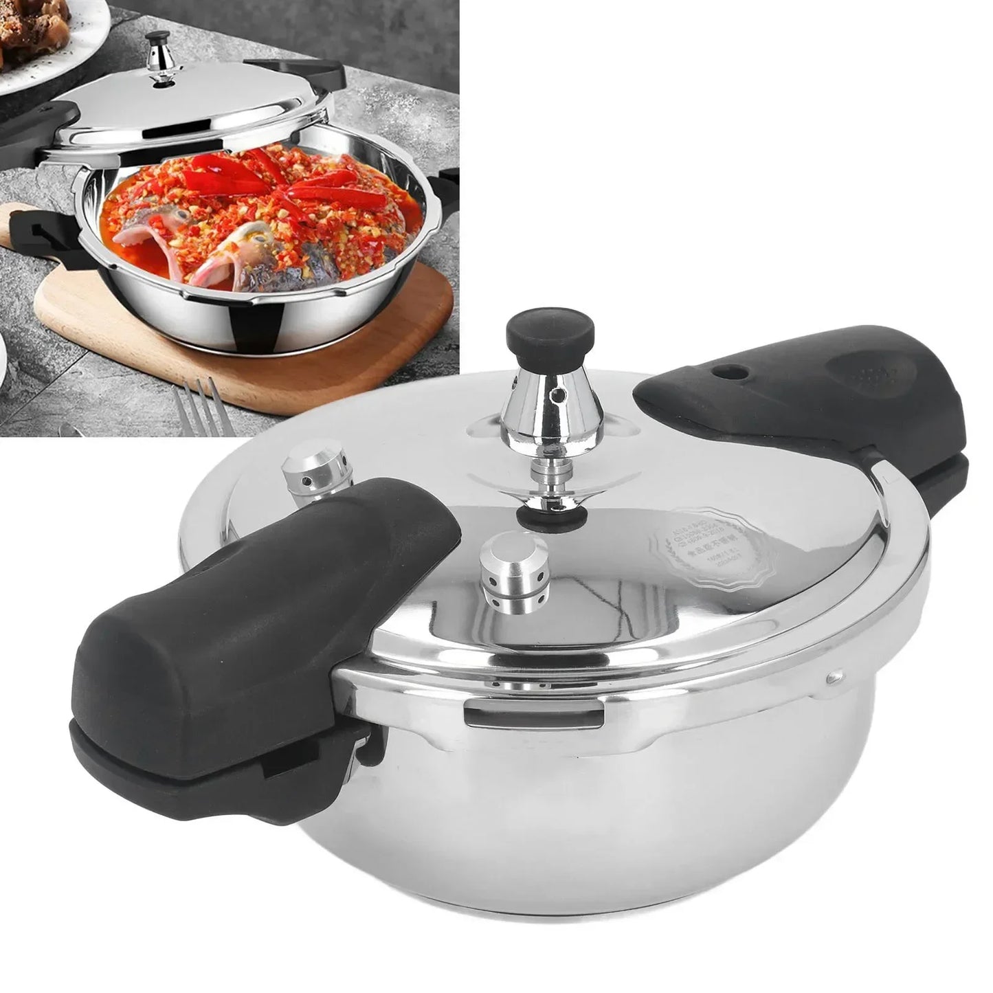 1.8L 18cm Pressure Cooker Stainless Steel  Safe Explosion Proof  Pressure Cooker Pot for Gas Stove Induction Cooker