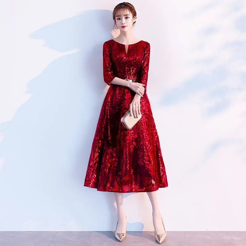 Blue Evening Gown for Women, with A High-end and Niche Temperament, Suitable for The Host's Dress At The Annual Meeting