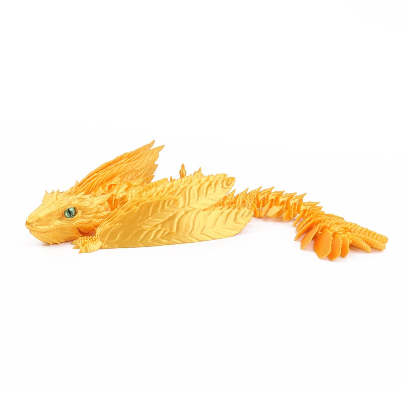 3D Printed Dragon Feathered Wyvern Dragon Articulated Fidget Dragon Home Office Decor Desktop Pet Desk Toy
