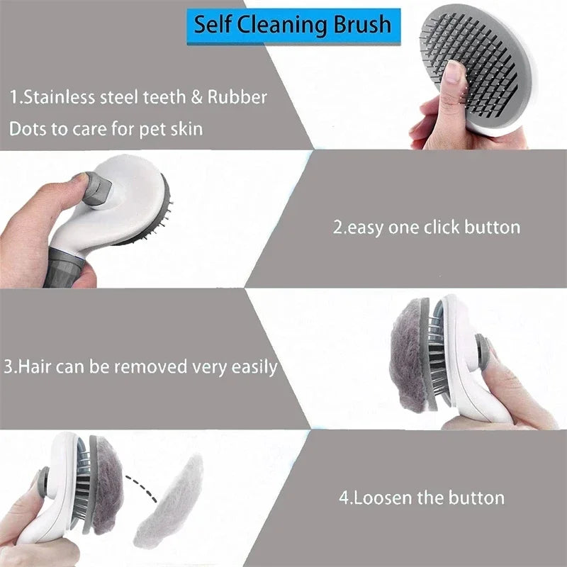 Pet Brush Hair Removes Dog Cat Comb Hair Comb for Cats Dogs Grooming Hair Cleaner Cleaning Beauty Slicker Brush Cat Supplies