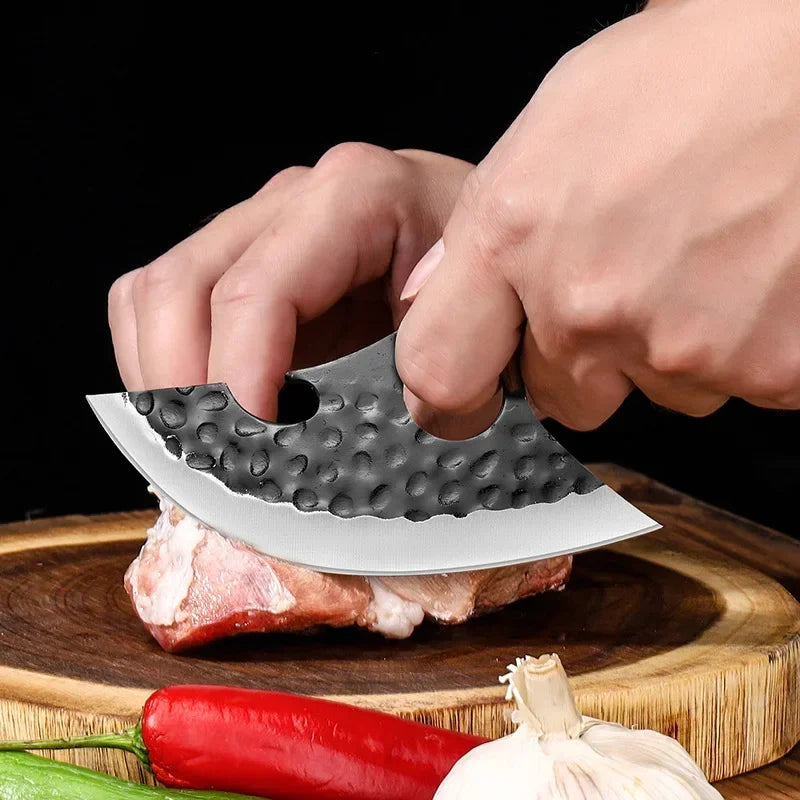 Barbecue Knife Can Open Bottle Cleaver Meat Fruit Vegetables Utility Boning Knife Kitchen Chef  Knives Wooden Handle With Sheath
