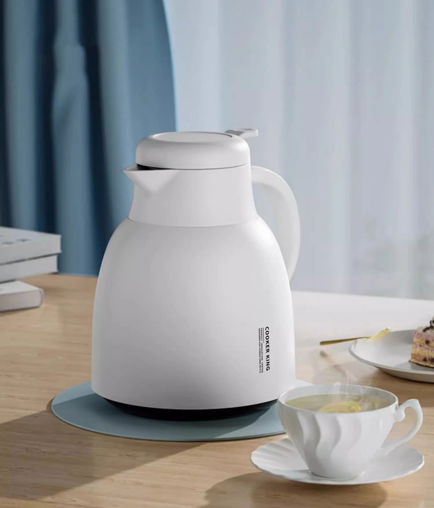 COOKER KING Thermo Jug Glass Inner Insulation Pot Thermal Kettle with Handle Dormitory Thermal Flask Keep Warm＆Cold Water Kettle