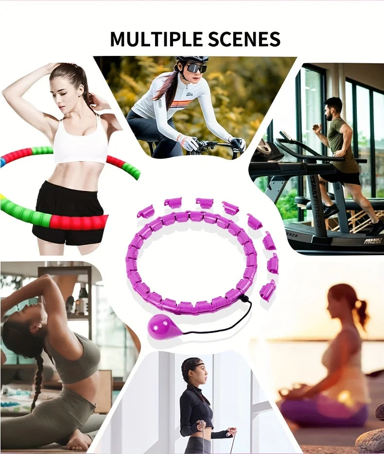 Adjustable Detachable Exercise Hoop, 2-in-1 Waist Training Fitness Pilates Hoop