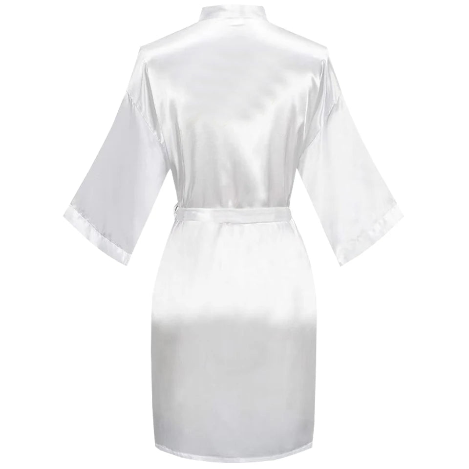 Wedding Bathrobe Bride Robe La Mariée Gown Bridal Robe White Elegant Bridal Nightgown for Brides Témoins