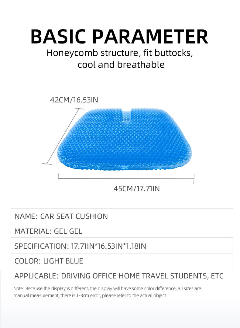 Car Seat Honeycomb Gel Seat Office Seat Four Seasons Universal Silicone Breathable Student Seat Car Seat Honeycomb Gel Seat Offi