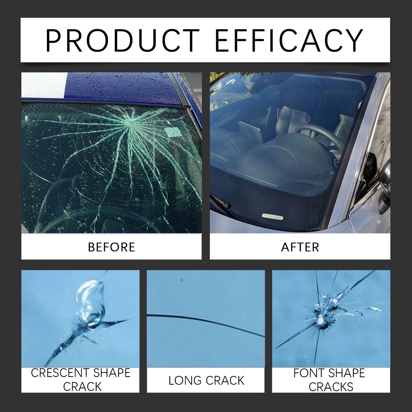 Car Windshield Repair Resin Kit Tools Windscreen Break Scratch Restoration Protective Stickers Glass Cleaner Care No Trace Wash