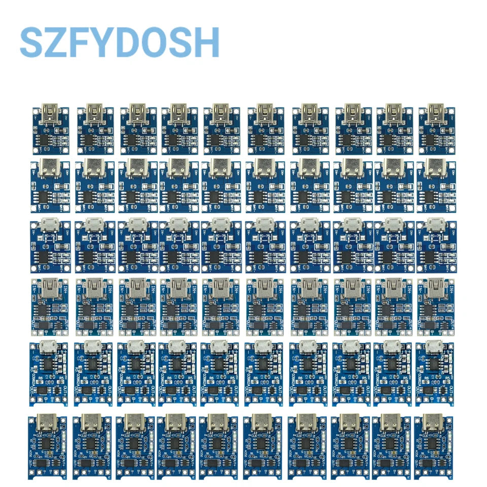 5/10PCS Type-c Micro Mini USB 5V 1A 18650 TP4056 Lithium Battery Charger Module Charging Board With Protection Dual Functions