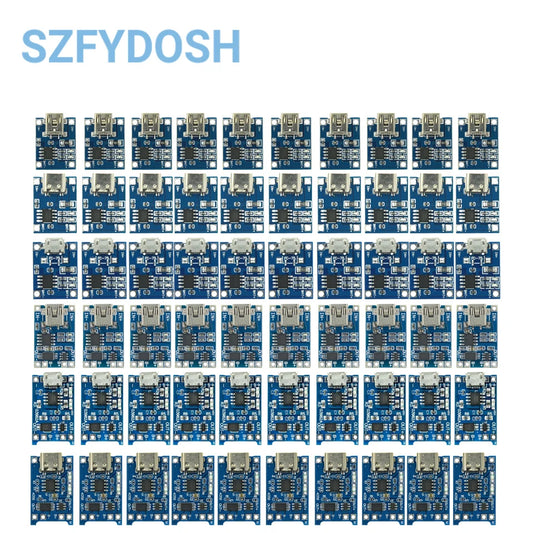 5/10PCS Type-c Micro Mini USB 5V 1A 18650 TP4056 Lithium Battery Charger Module Charging Board With Protection Dual Functions