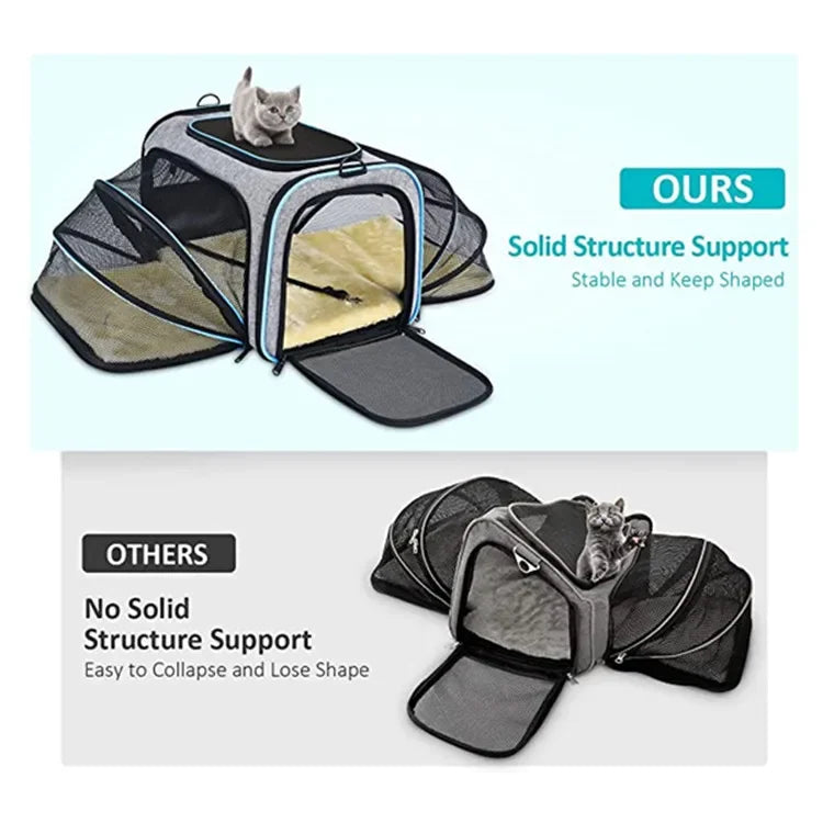 Pet Carrier Backpack Portable Breathable Foldable Light Comfort for Cats Dogs Outdoor Travel Transport Bag for Small Medium Pets