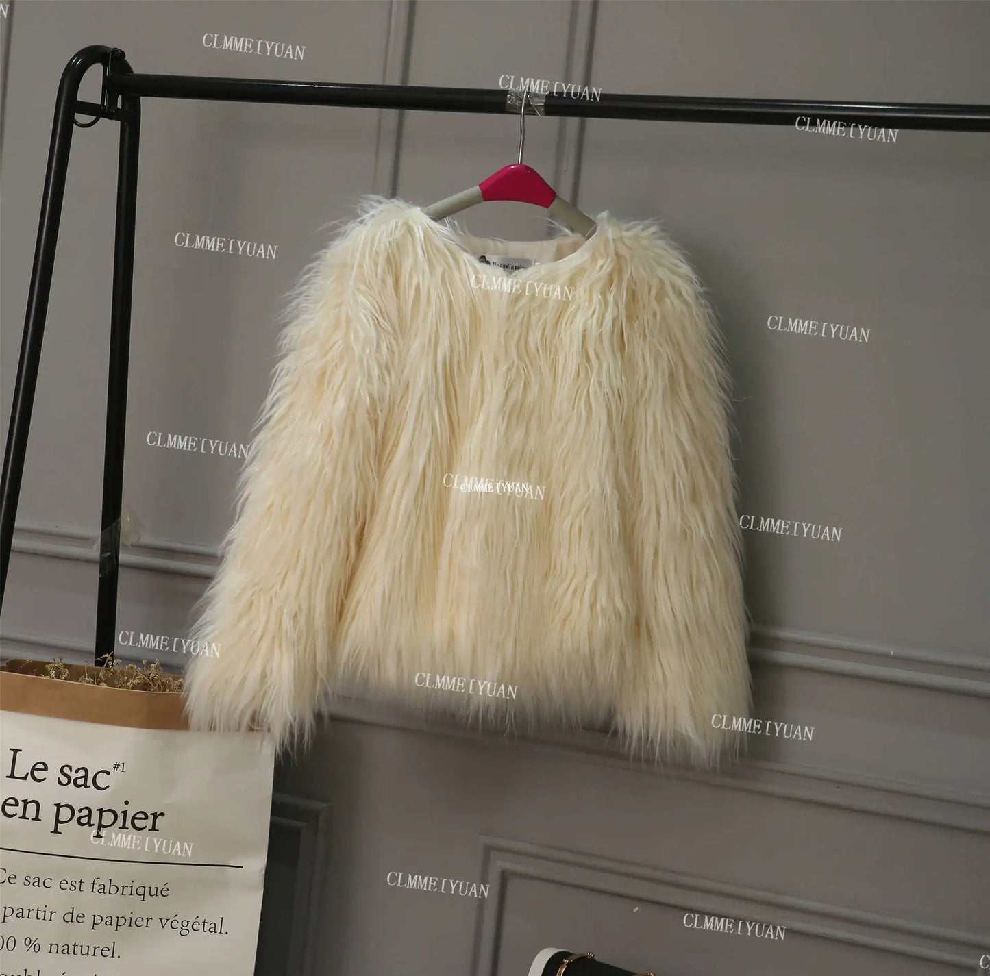 Fur Coat Children Girl Autumn Winter New Solid Color Round Neck Warm Go with Everything  Fashion Casual Brief Active