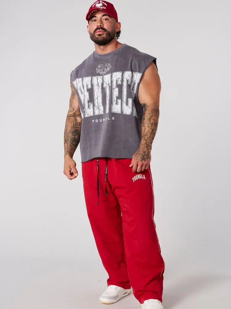 Summer New Men's Oversized fallow Sleeveless top Cotton Sports Fitness Short Sleeve Joggers Gym Running Training waistcoat