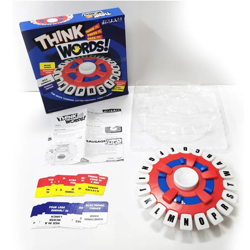 Think Word English Spanish Board Game Fast Paced Family Fun The Quick Thinking Letter Pressing Puzzle Game For Adults And Kids