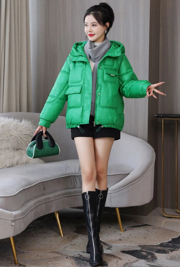 Coats New In Winter Puffer Hooded Coat For Women 2025 High Quality Parkas Demi-season Black Promotion Padding Woman Down Jacket