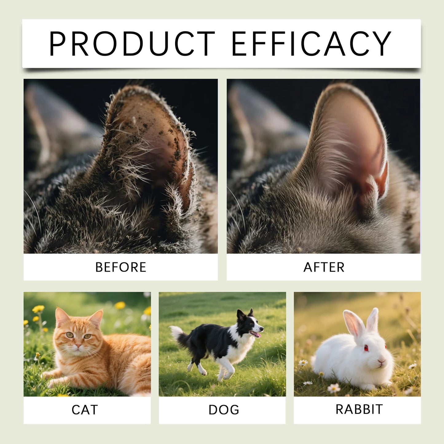 Universal Pet Ear Care Drops (Cats & Dogs) - Gentle Cleansing, Odor Removal. Daily Nourishment & Ear Care for Pets