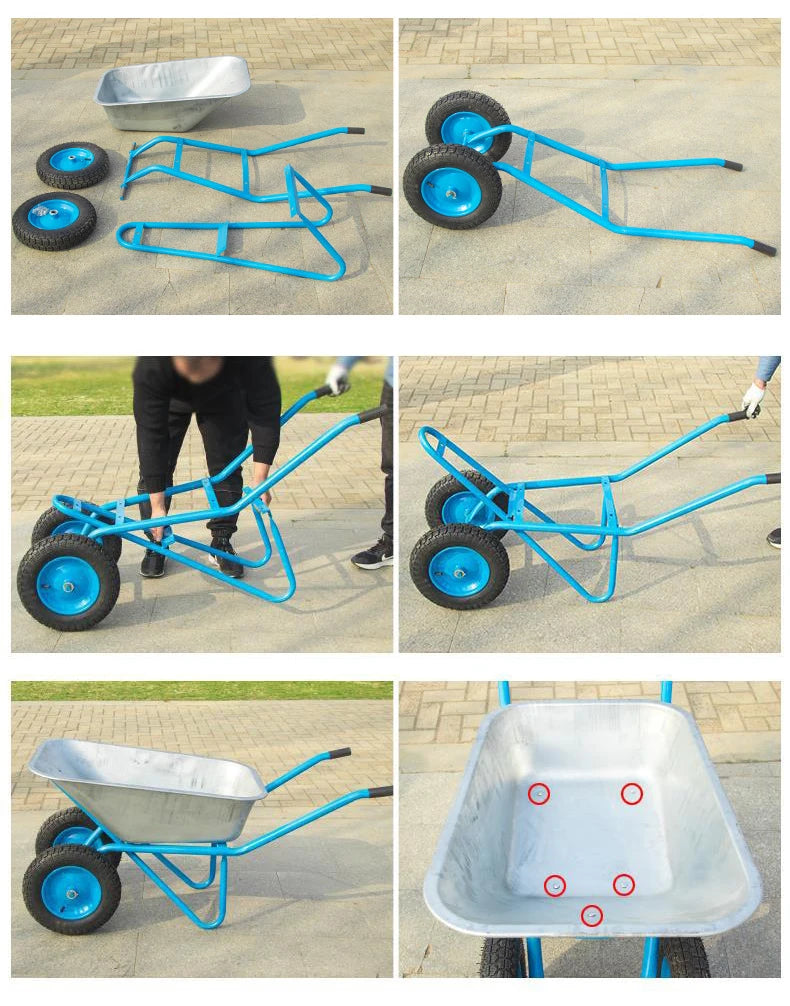Hot Sale Metal Wheelbarrow With Pneumatic Wheels For Garden And Construction Use Building Equipment For Farm Tools