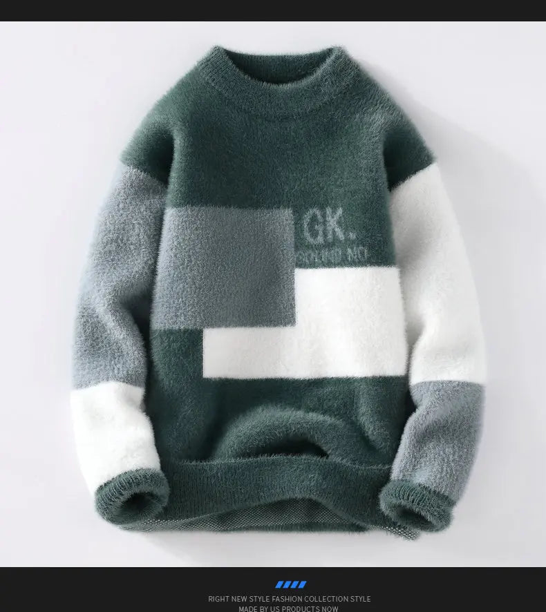 Sweaters men 2025 Winter Letter pattern thick sweater men Student youth sweaters autumn Men's wool pullovers full size S-3XL