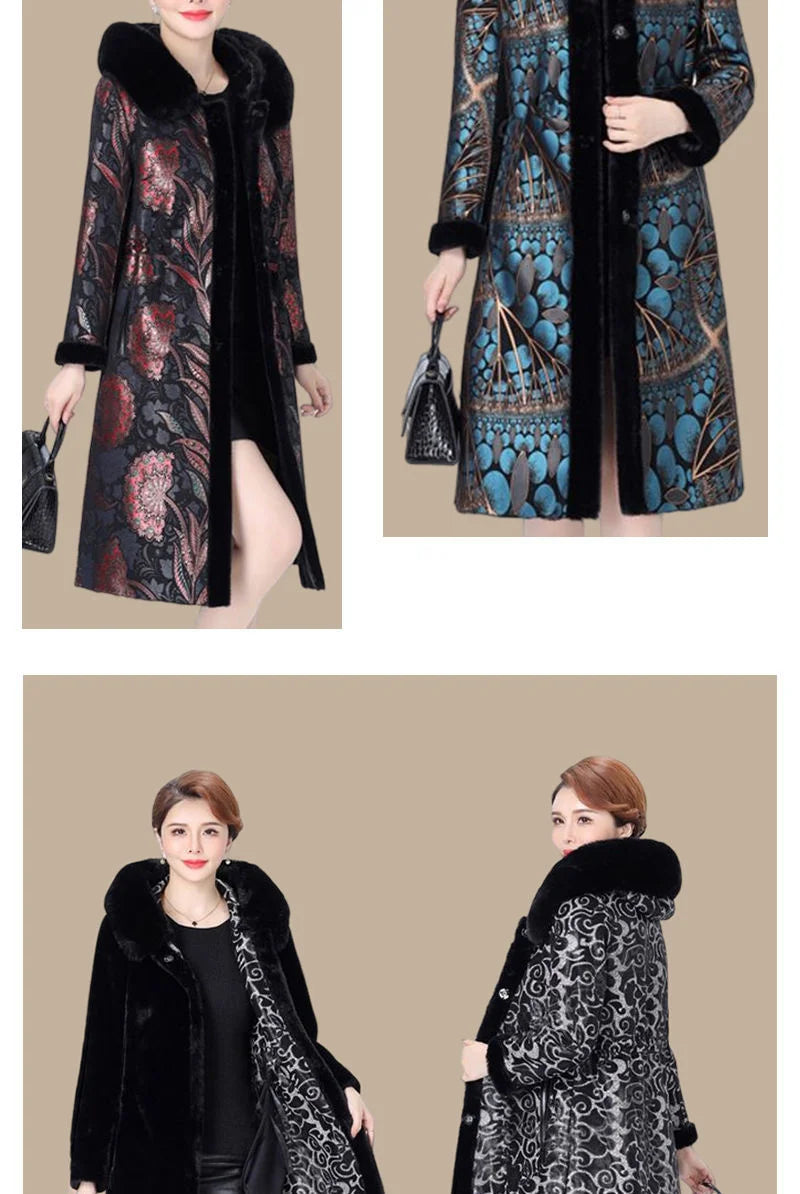 Fur Coat For Women Wearing Both Sides and Fur Integrated Coat 2023 New Loose Mother's Clothing Thickened and Warm Long Coat For