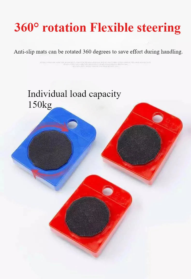 1Set Heavy Duty Furniture Lifter Mover Roller with Wheel Bar Moving Device Lifting Helper Furniture Moving Transport Tool