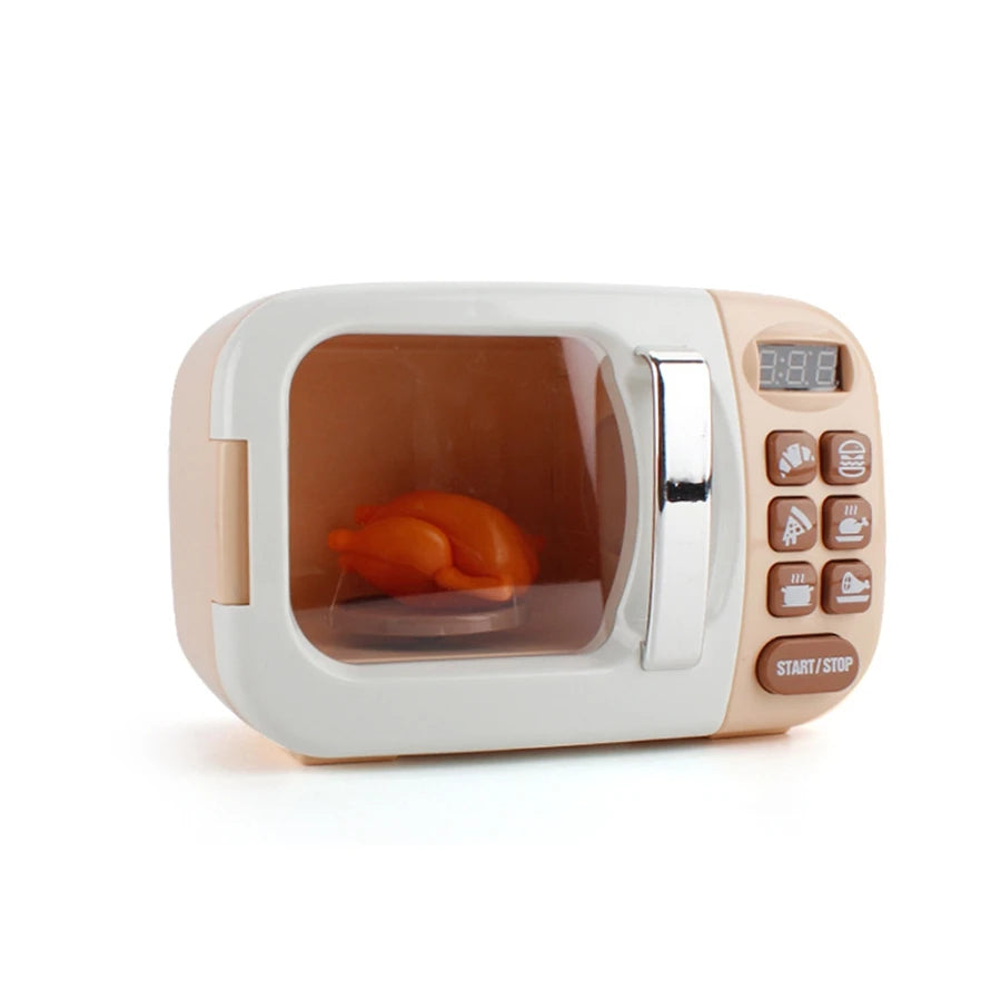 Mini Kitchen Appliance Toys for Kids Role Play Cooking Set Microwave Toaster Coffee Machine Washing Machine Learning Playset