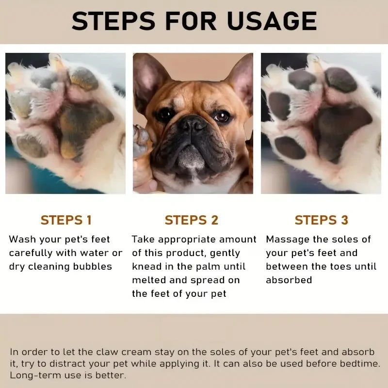 45g Pet Paw Care Cream Is Rich in Natural Plant Ingredients Such as Shea Butter, Coconut Oil and Other Are Gentle and Moisturizing, Quickly Relieves Dry Paws and Cares for Pet Paws
