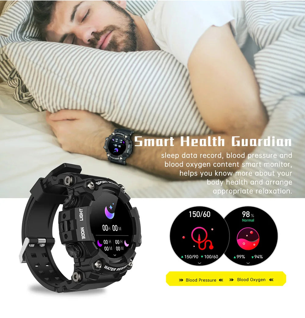 T6plus Compass Altitude Air Pressure Smart Watch  100+ Sport Mode Fitness Tracker Outdoor Military Smartwatch