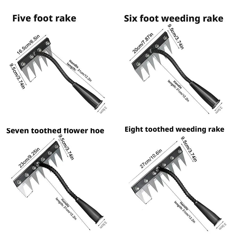 5/6/7/8 Garden Hoe Weeding Tool Digging Wild Vegetables Weeding Loosening Soil Agricultural Farm Tools Menggang Rake