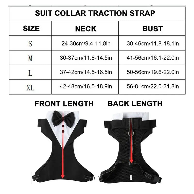 Dog Tuxedo Costume Formal Shirt Wedding Black Jacket Suit Pet Puppy Prince Ceremony Bow Tie Suit Small Dogs Cats Clothes
