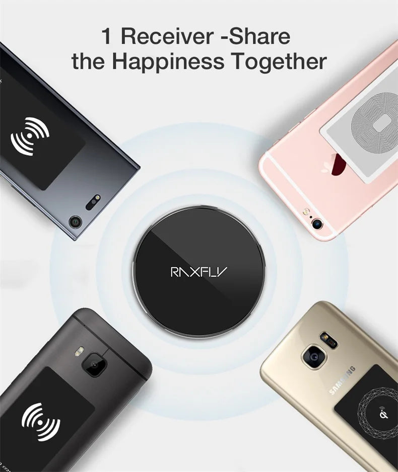 Wireless Charger Receiver Support Type C Micro USB Fast Wireless Charging Adapter For iPhone Ios Android phone Wireless Charge