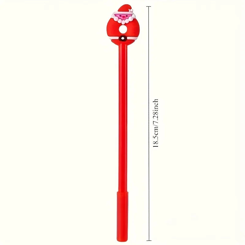 12 Christmas-Themed Neutral Pens, Office And Study Stationery, Good Gifts for Students, Diverse Styles, Holiday DIY Decorations