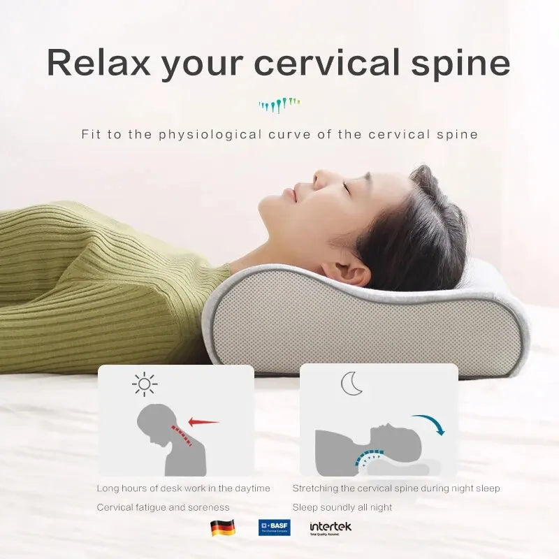 Orthopedic Memory Foam Pillow Neck Protection Slow Rebound Memory Pillow Wave Curve Shape Health Cervical Neck