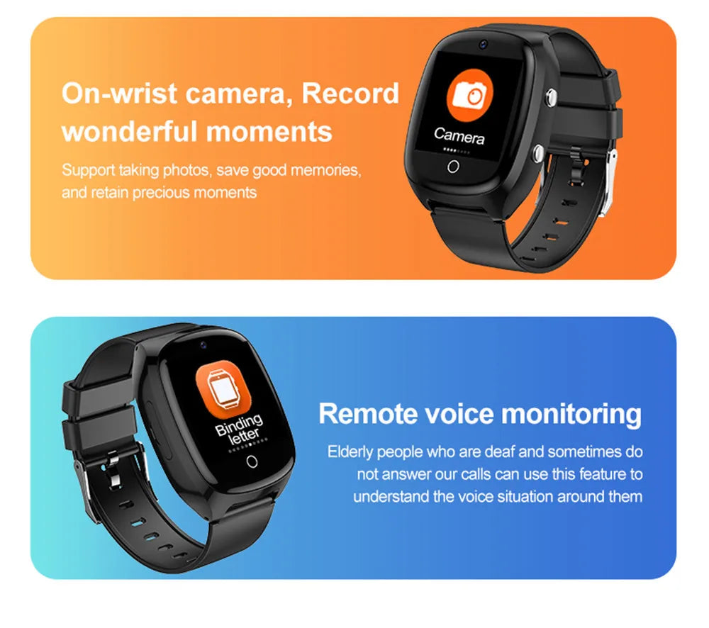Smart Watch For Old People Elderly Smart Watch For Seniors Health Fall Detection Watch 4G Sim Card SOS Emergency Calls GPS GK8