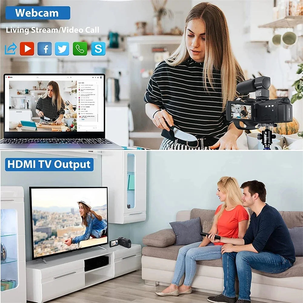 Digital Cameras 4k Professional Camcorder 48MP Camera WiFi Youtube Camera 18X Digital Zoom Camera Digital Webcam For Vlog Video