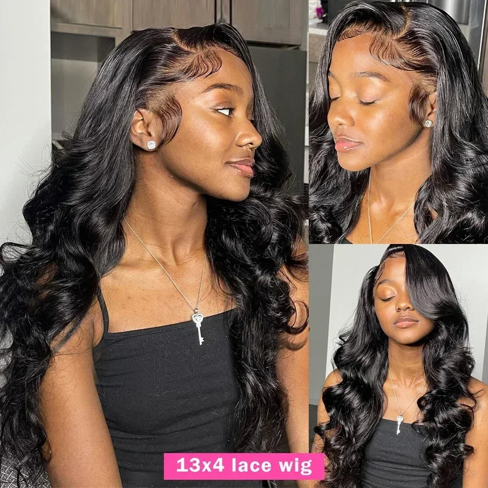 Lafino 200% Density Body Wave Lace Front Wig 13x6 Loose Body Wave 13x4 Lace Front Wigs Black Wig Human Hair 40 Inch Brazilian