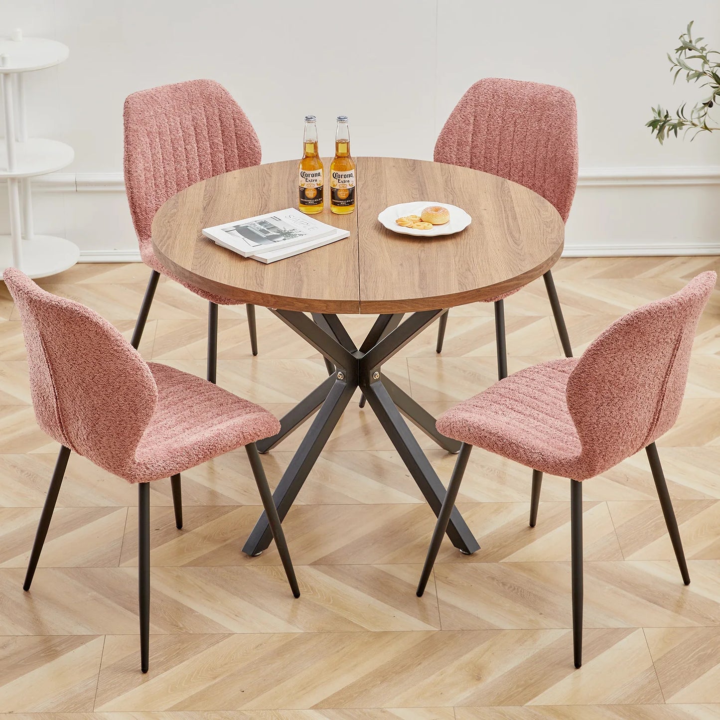 4Pcs/Set Modern Dining Chairs Padded Seat Iron Legs Nordic Minimalist office Chairs For Kitchen Living/Dining Room Restaurant