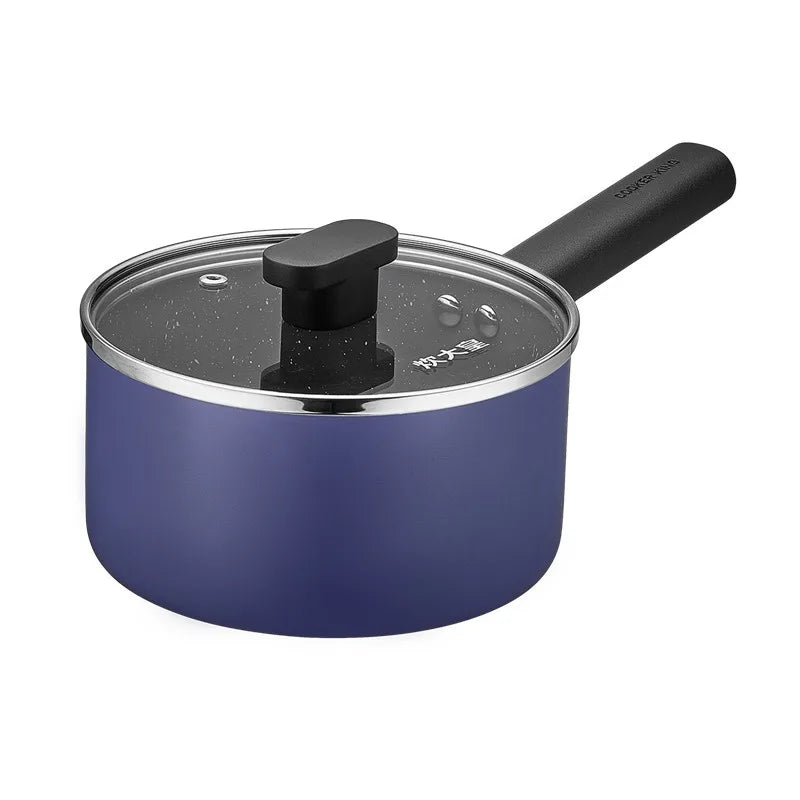 COOKER KING Spot Goods 16cm Milk Pot Medical Stone Coating Soup Pot Stainless Steel Cooking Noodles Stew Pot Boiling Congee Pan